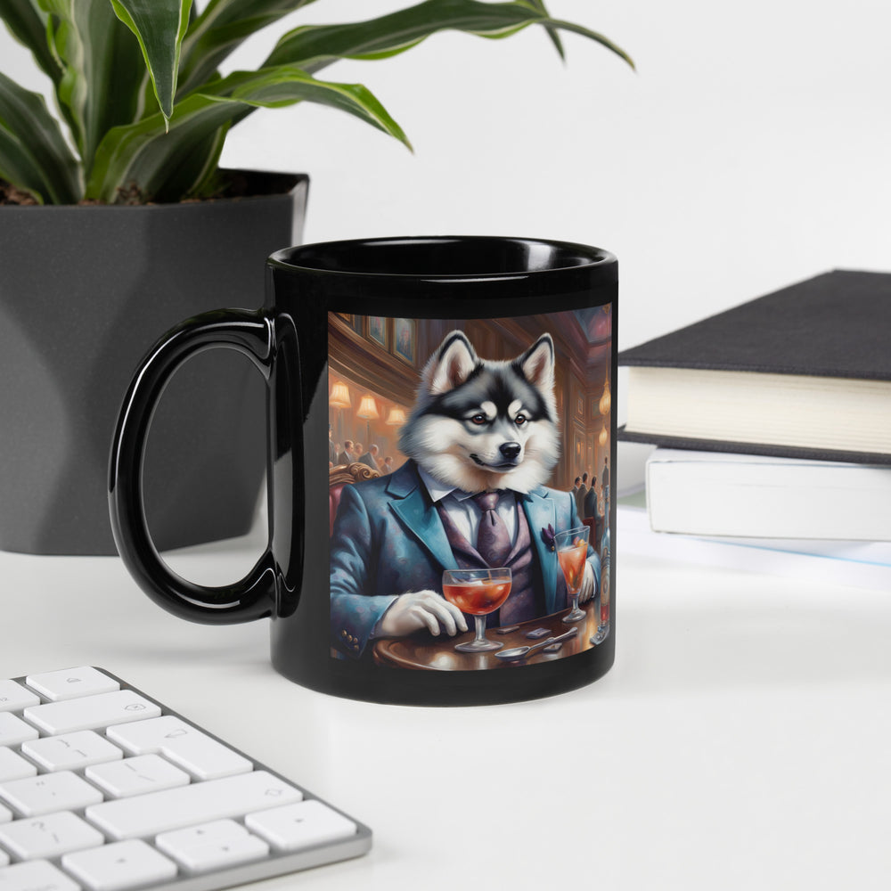 Pomsky General- Black Glossy Mug v8