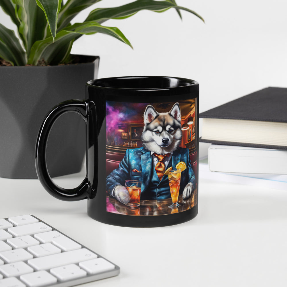 Pomsky General- Black Glossy Mug v13