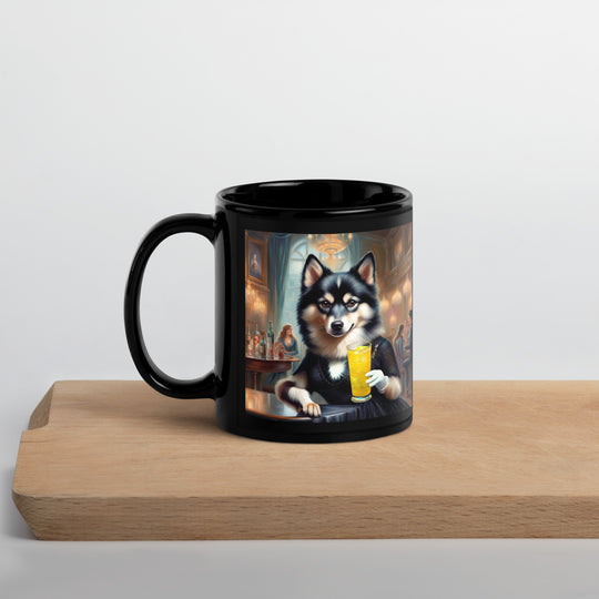 Pomsky General- Black Glossy Mug v14