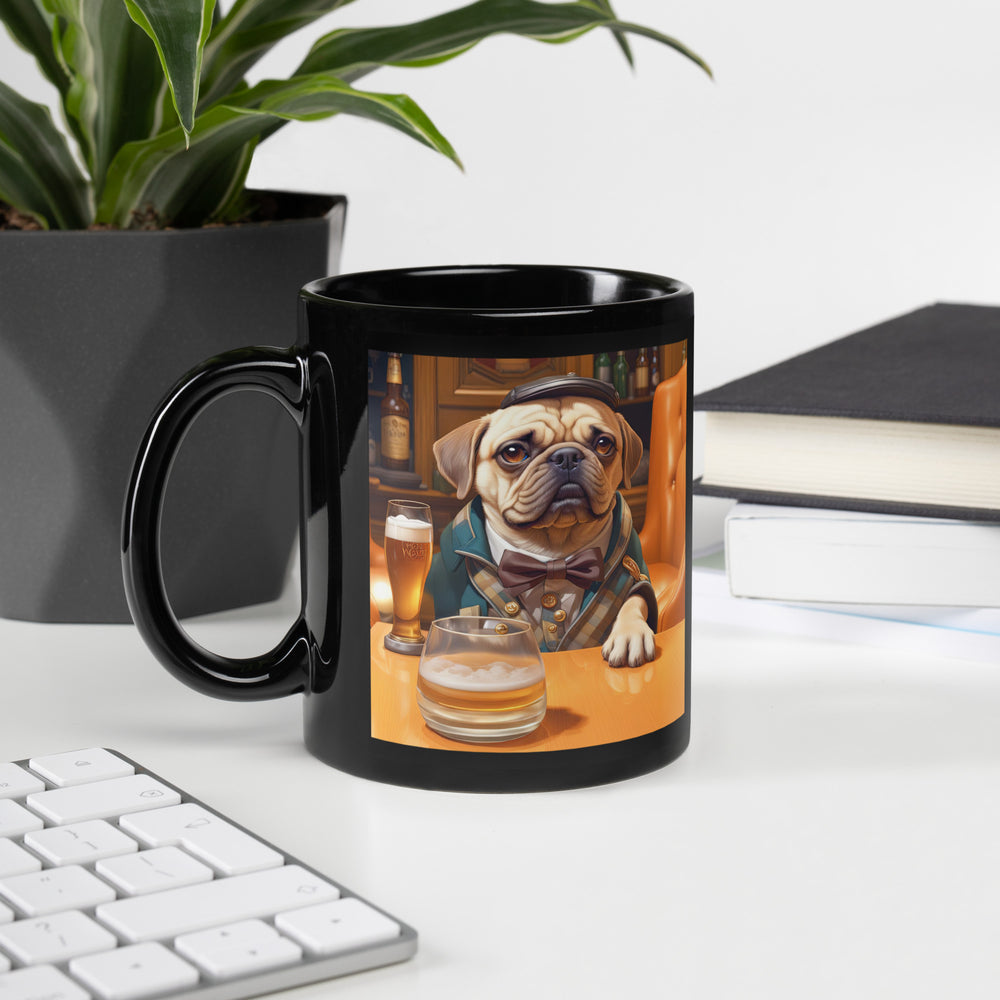 Puggle General- Black Glossy Mug v2