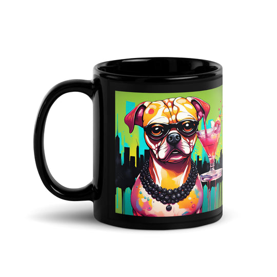 Puggle General- Black Glossy Mug v4