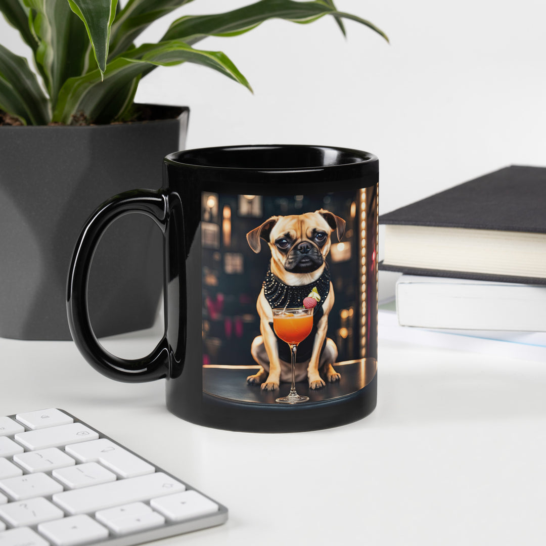 Puggle General- Black Glossy Mug v13