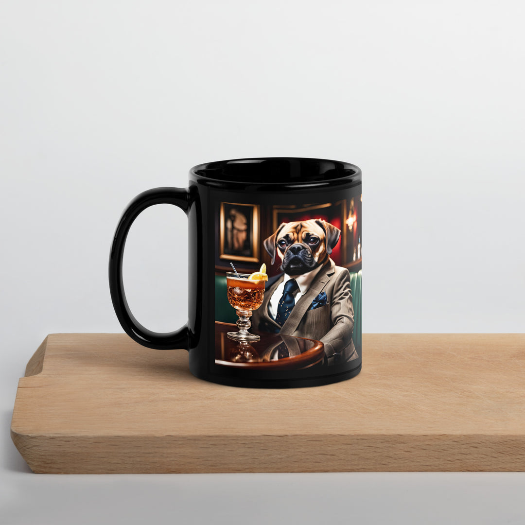 Puggle General- Black Glossy Mug v14