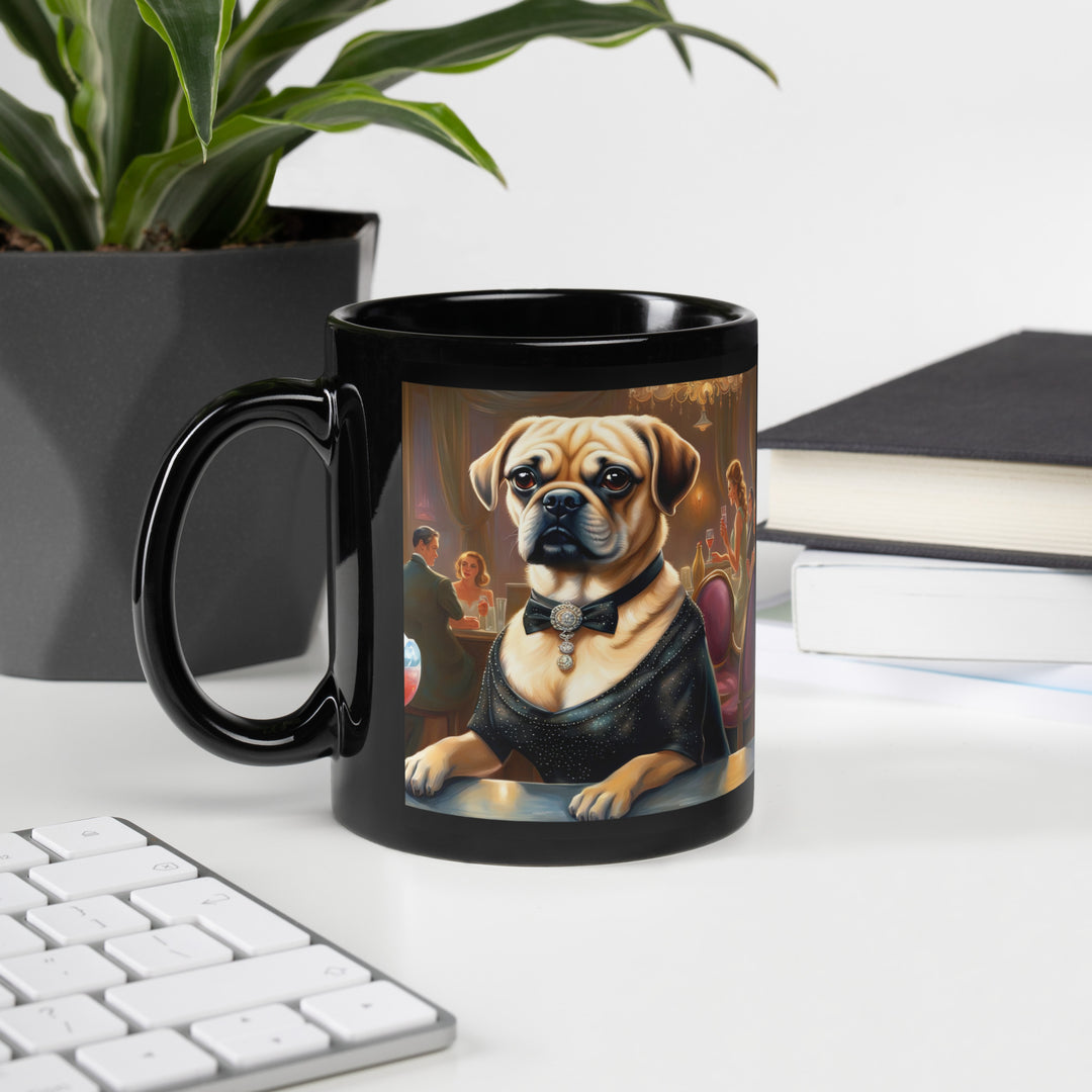 Puggle General- Black Glossy Mug v16