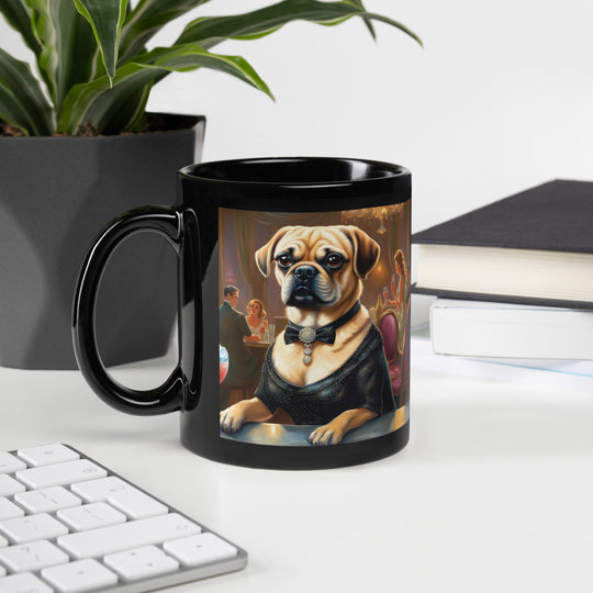 Puggle General- Black Glossy Mug v16