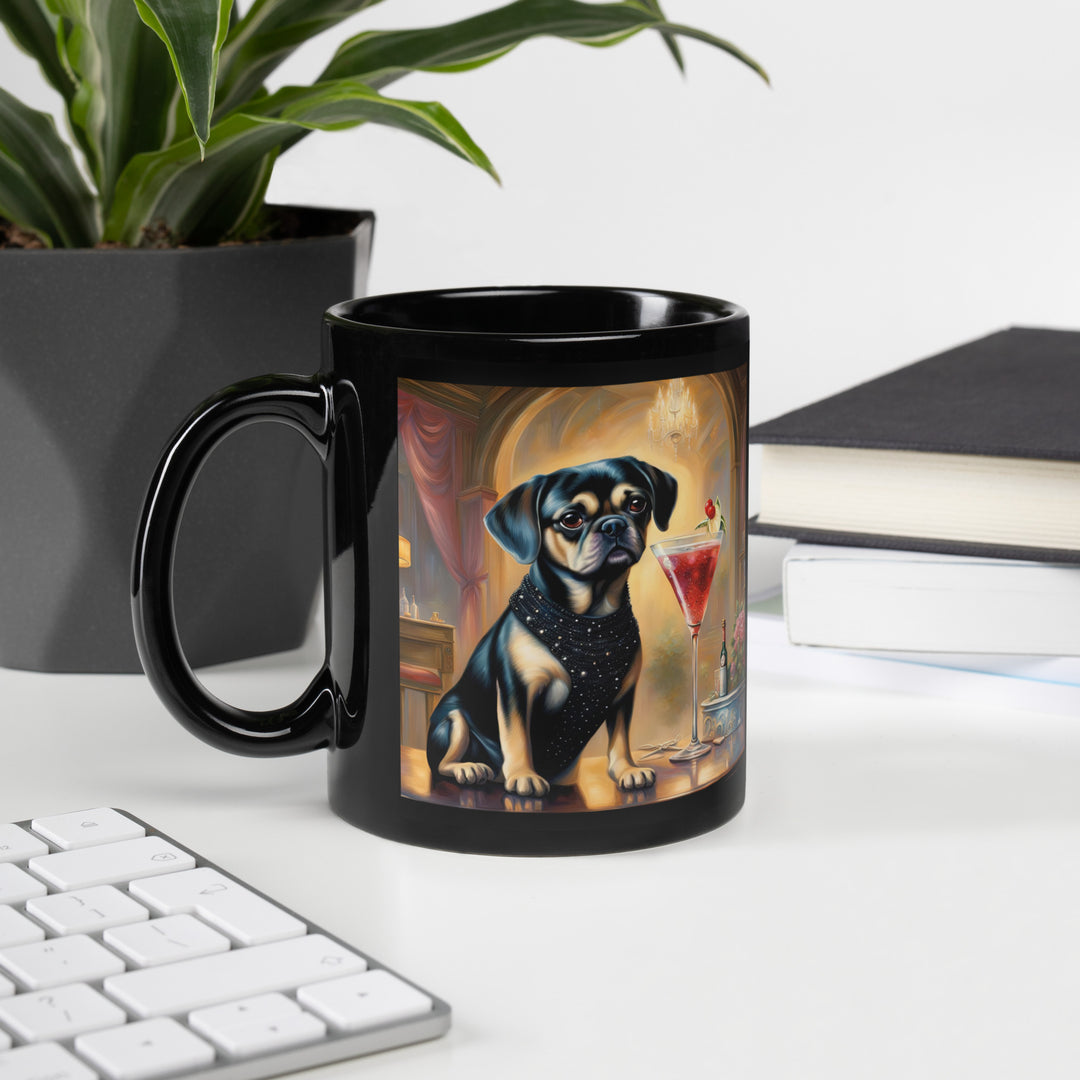 Puggle General- Black Glossy Mug v6