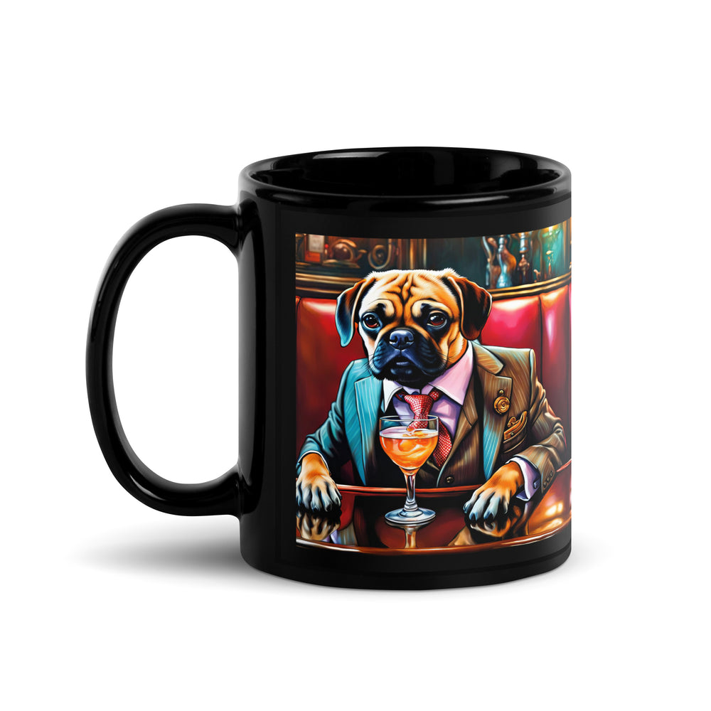 Puggle General- Black Glossy Mug v8