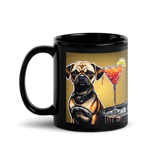 Puggle General- Black Glossy Mug v17