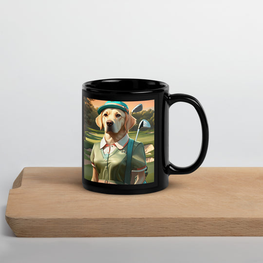 Black Glossy Mug-Labrador Retriever Golfer V20