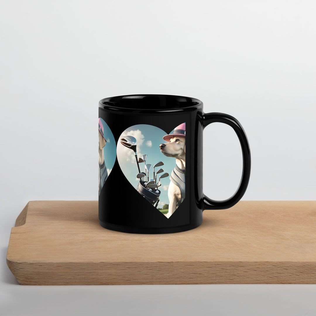 Black Glossy Mug-Labrador Retriever Golfer