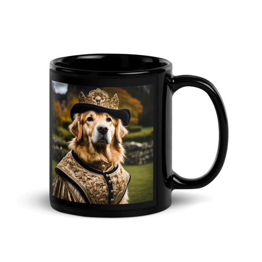 Golden Retriever- Black Glossy Mug