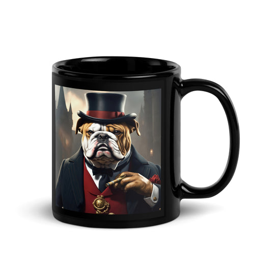 Bulldog- Black Glossy Mug