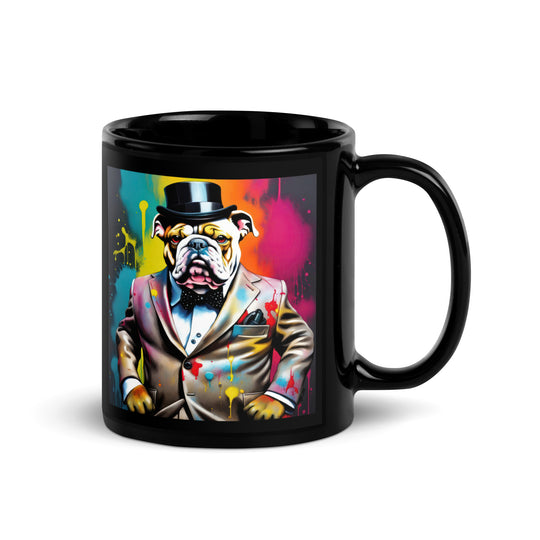 Bulldog- Black Glossy Mug v3