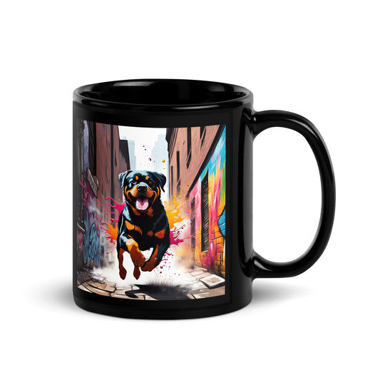 Rottweiler- Black Glossy Mug V5