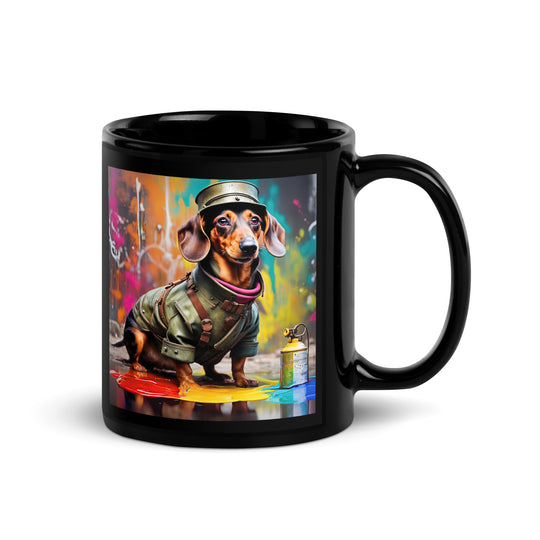 Dachshund- Black Glossy Mug v5