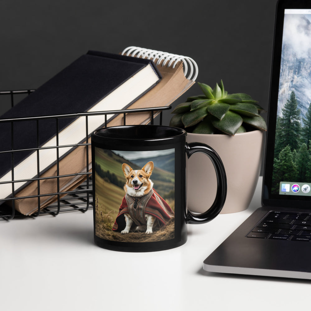 Pembroke Welsh Corgi- Black Glossy Mug v4