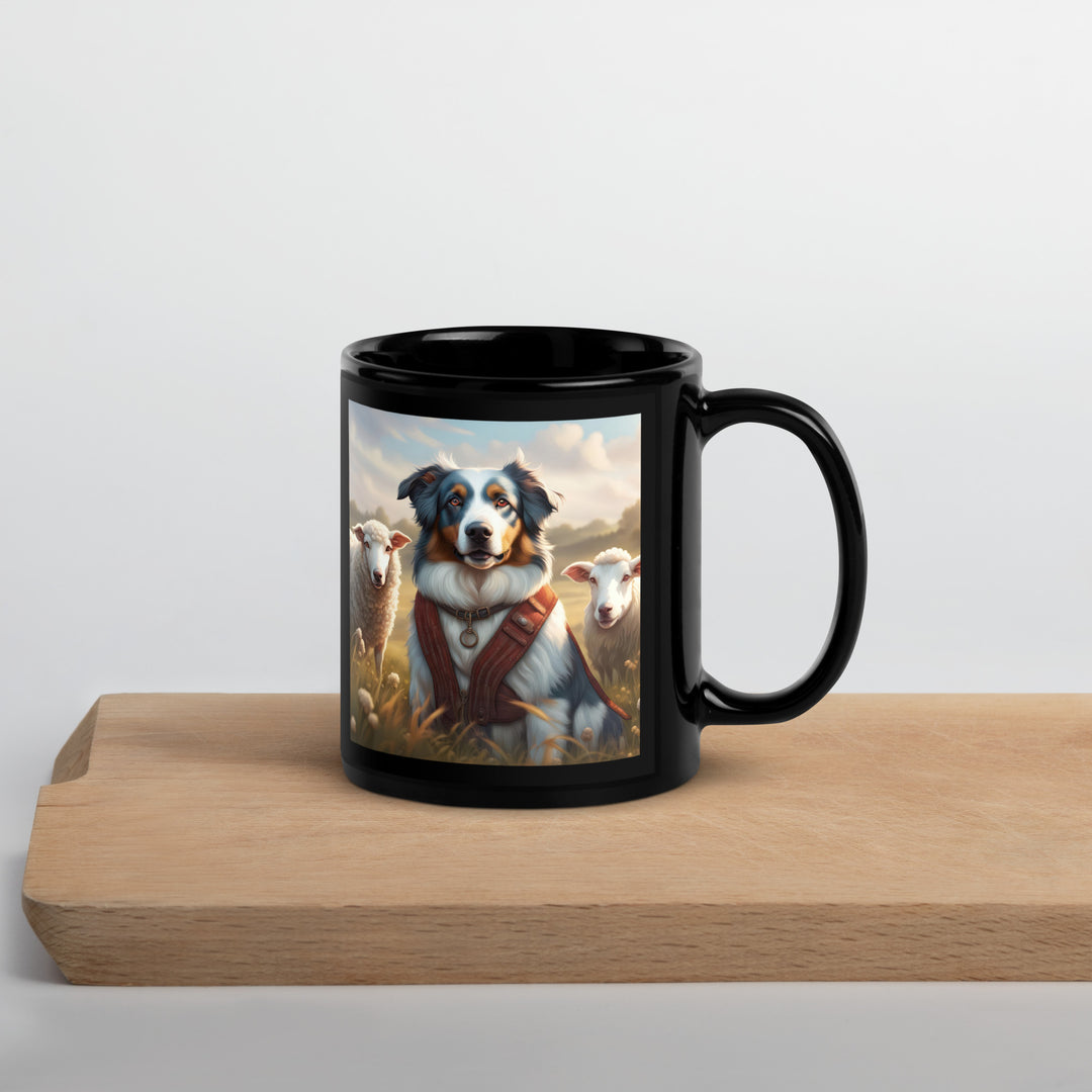 Australian Shepherd- Black Glossy Mug v4