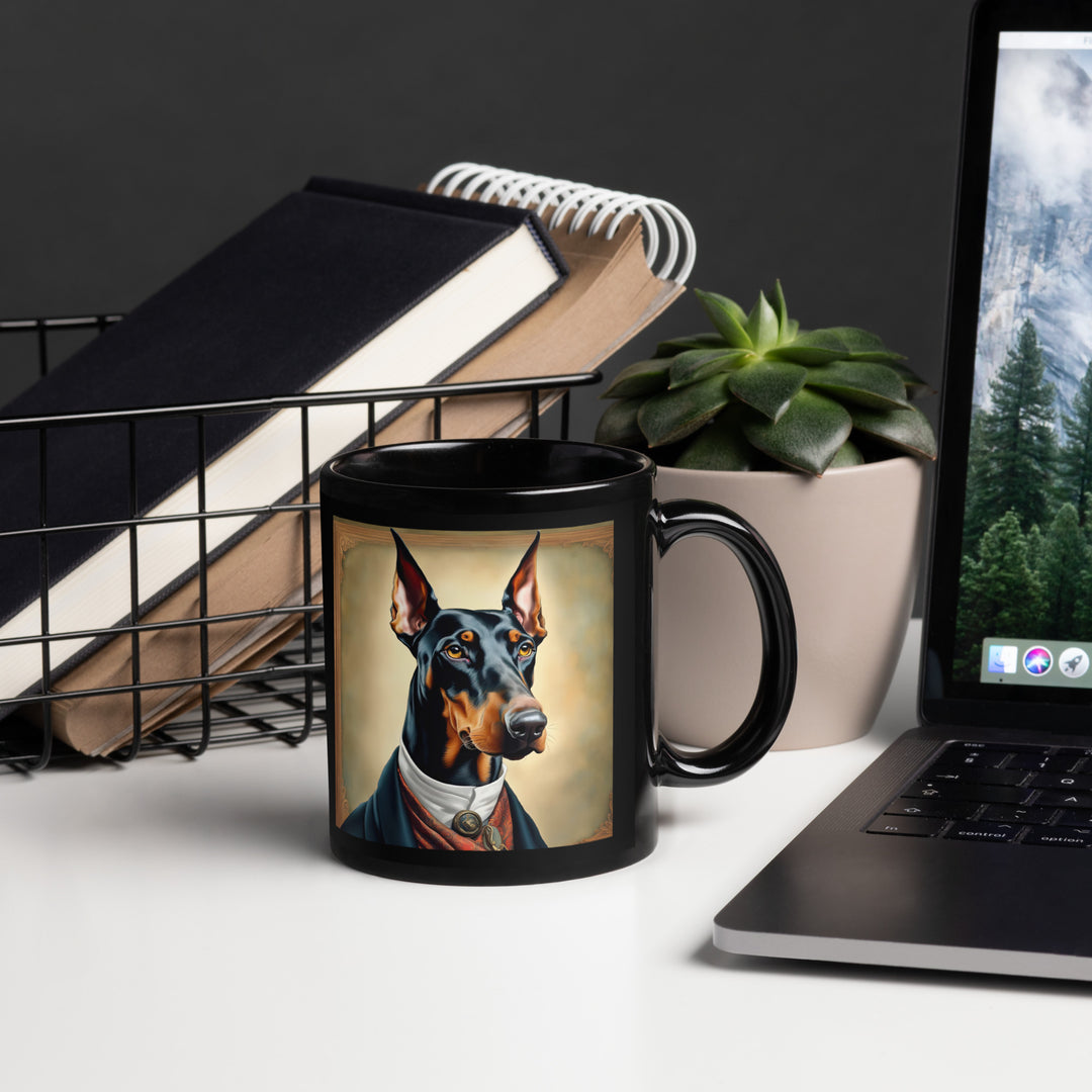 Doberman Pinscher- Black Glossy Mug v4