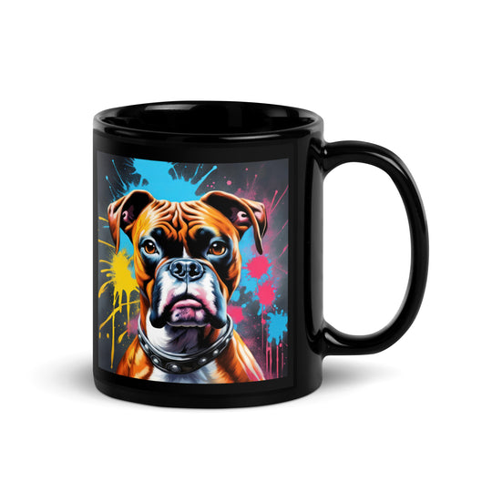 Boxer- Black Glossy Mug