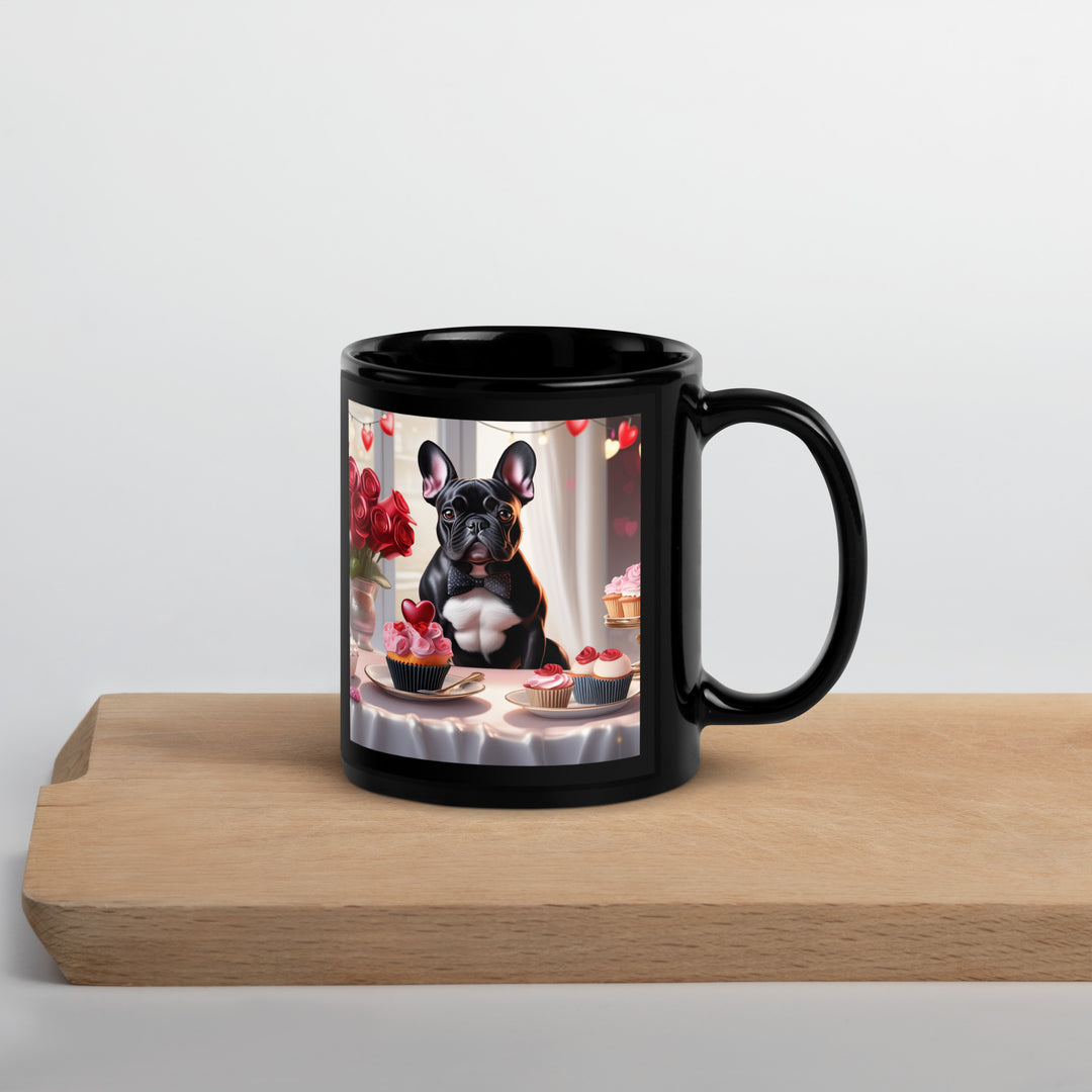 French Bulldog Romantic- Black Glossy Mug v2