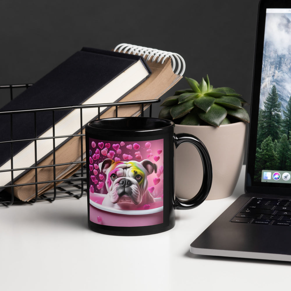 Bulldog Romantic- Black Glossy Mug