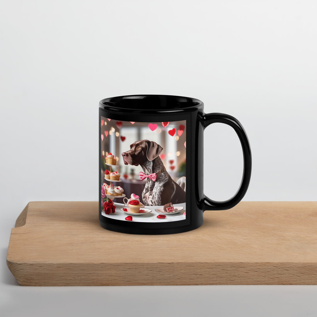 German Shorthaired Pointer Romantic- Black Glossy Mug v2