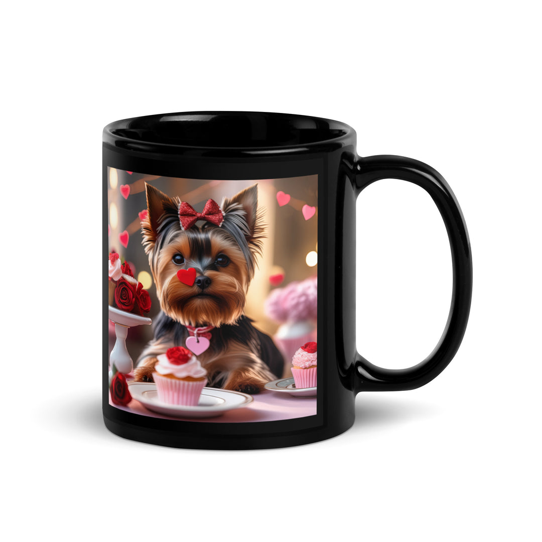 Yorkshire Terrier Romantic- Black Glossy Mug