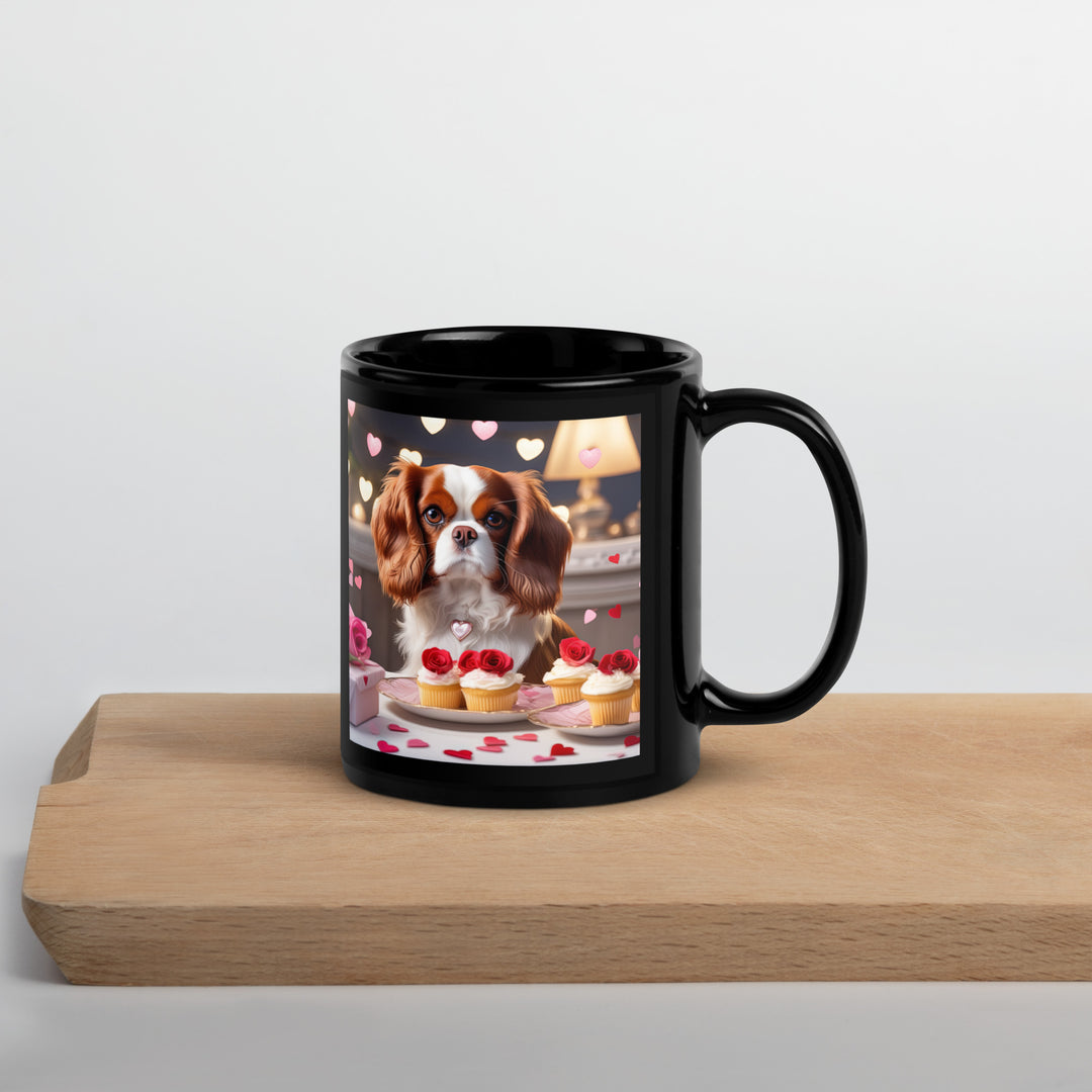 Cavalier King Charles Spaniel Romantic- Black Glossy Mug v2