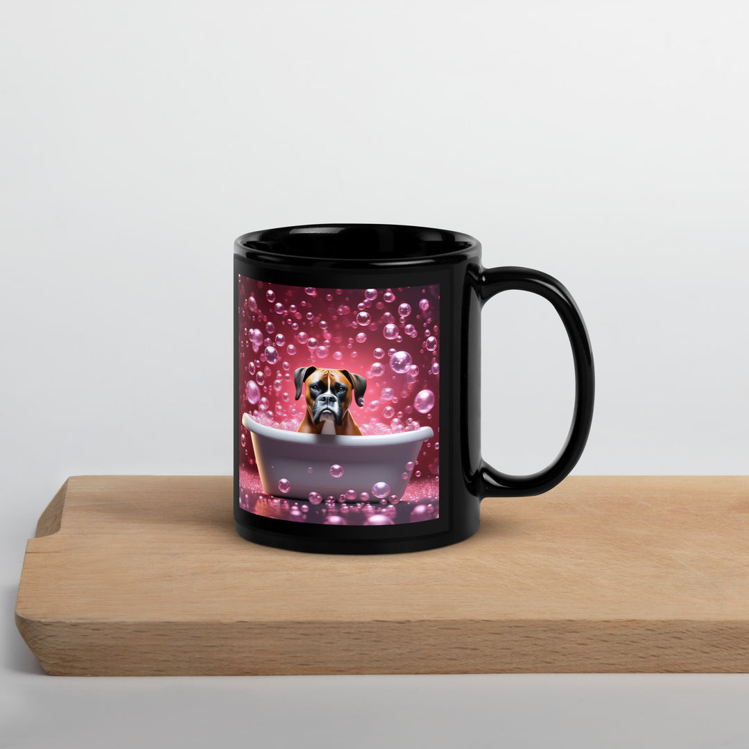 Boxer Romantic- Black Glossy Mug v3