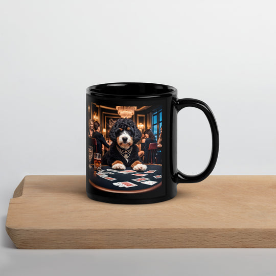 Bernedoodle General- Black Glossy Mug