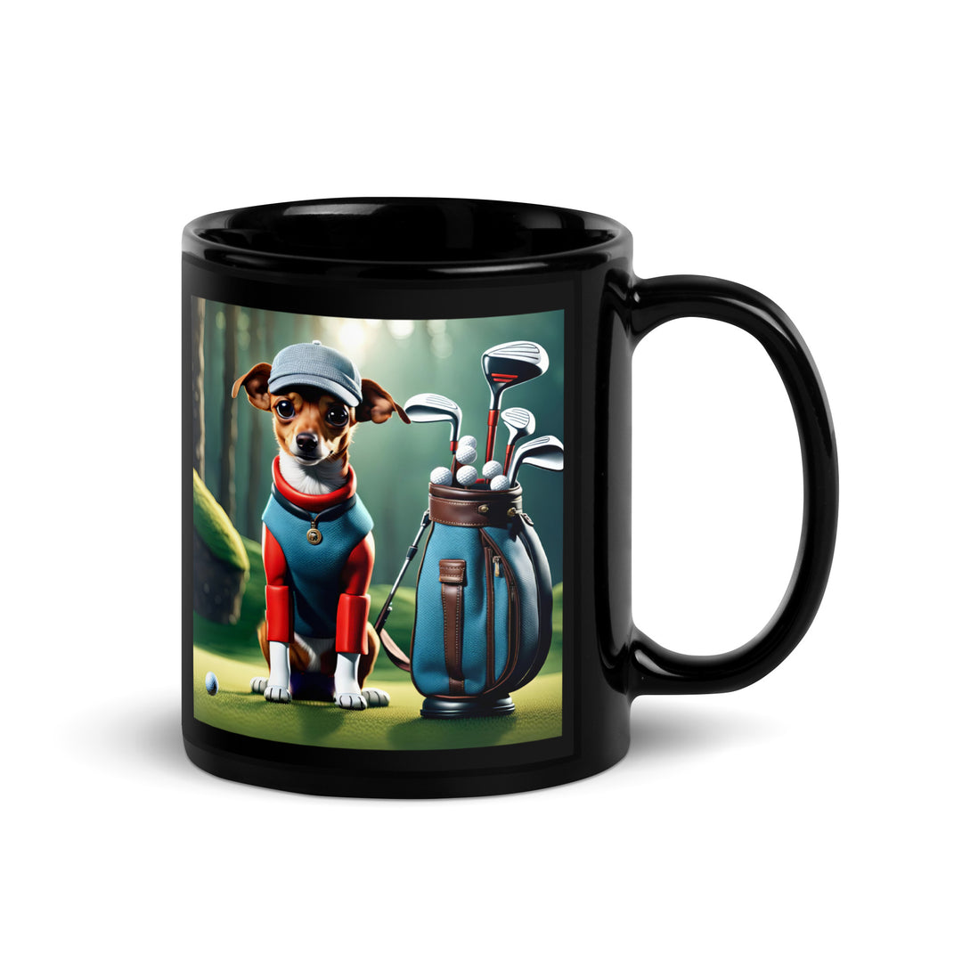 Chiweenie Golfer- Black Glossy Mug