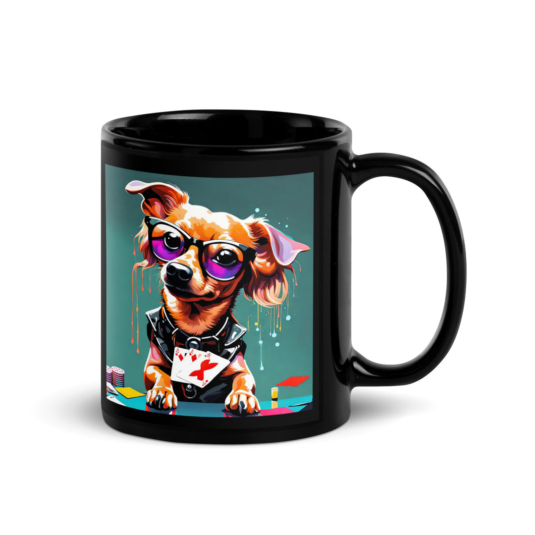 Chiweenie General- Black Glossy Mug v8