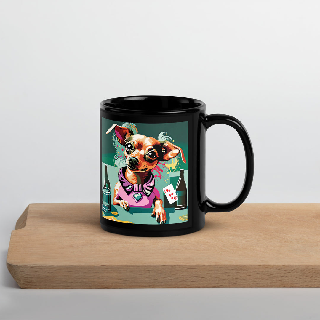 Chiweenie General- Black Glossy Mug v14