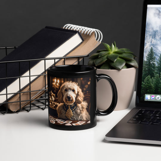 Goldendoodle- Black Glossy Mug v23