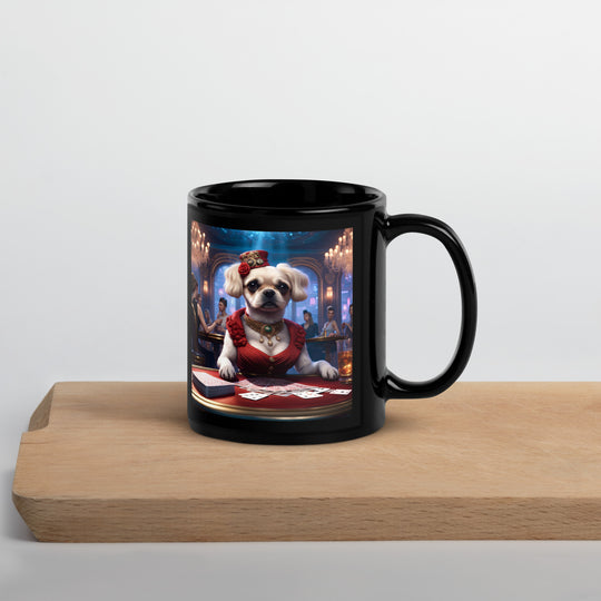 Pugapoo General- Black Glossy Mug