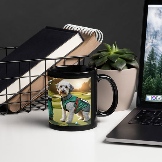 Schnoodle Golfer- Black Glossy Mug v4