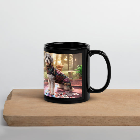 Schnoodle Golfer- Black Glossy Mug v8