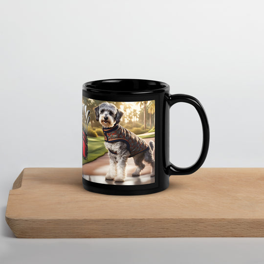 Schnoodle Golfer- Black Glossy Mug v11