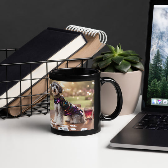Schnoodle Golfer- Black Glossy Mug v12