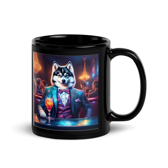 Pomsky General- Black Glossy Mug v12