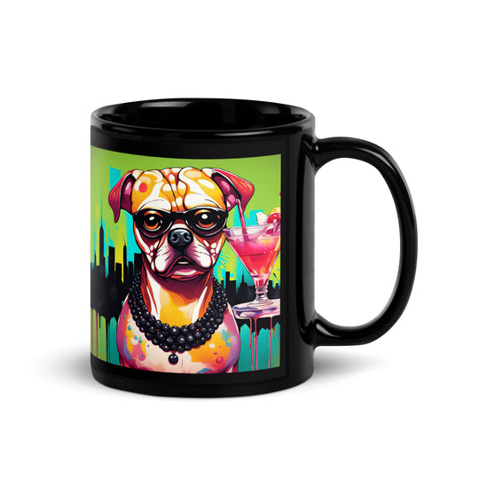 Puggle General- Black Glossy Mug v4