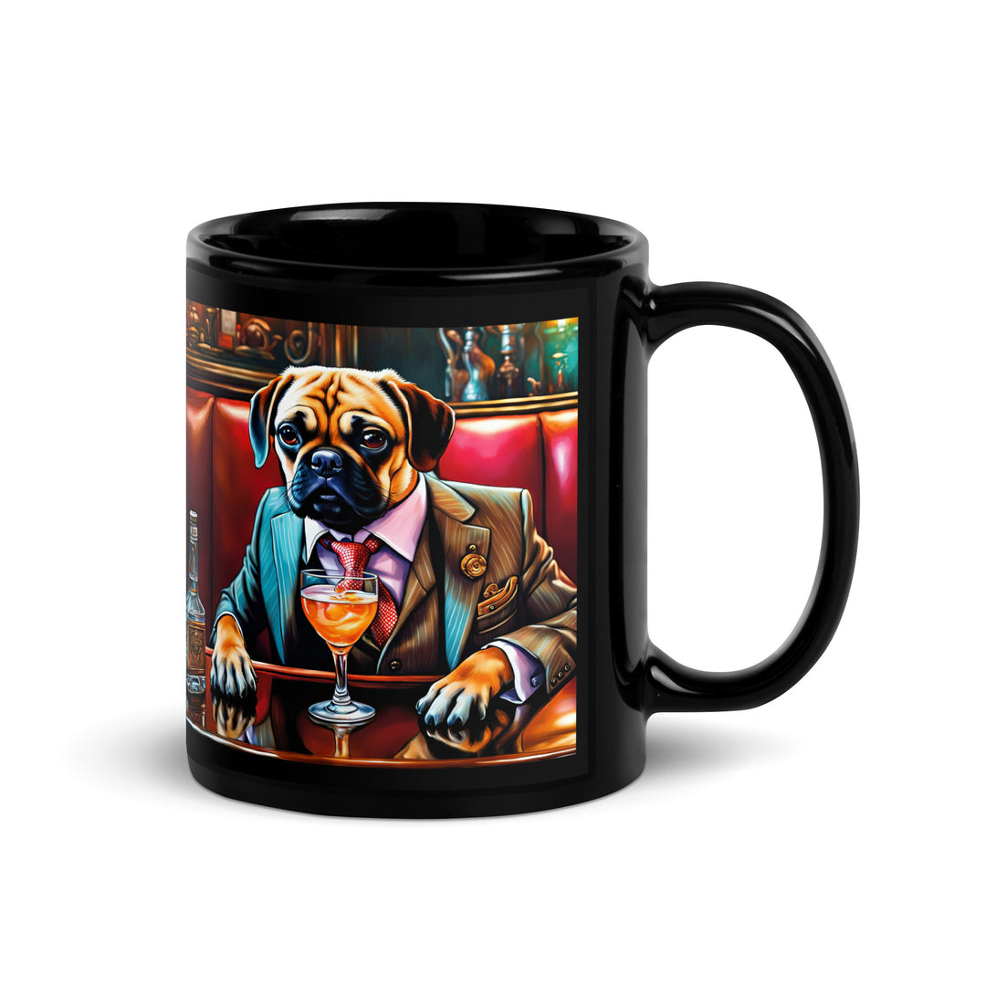 Puggle General- Black Glossy Mug v8