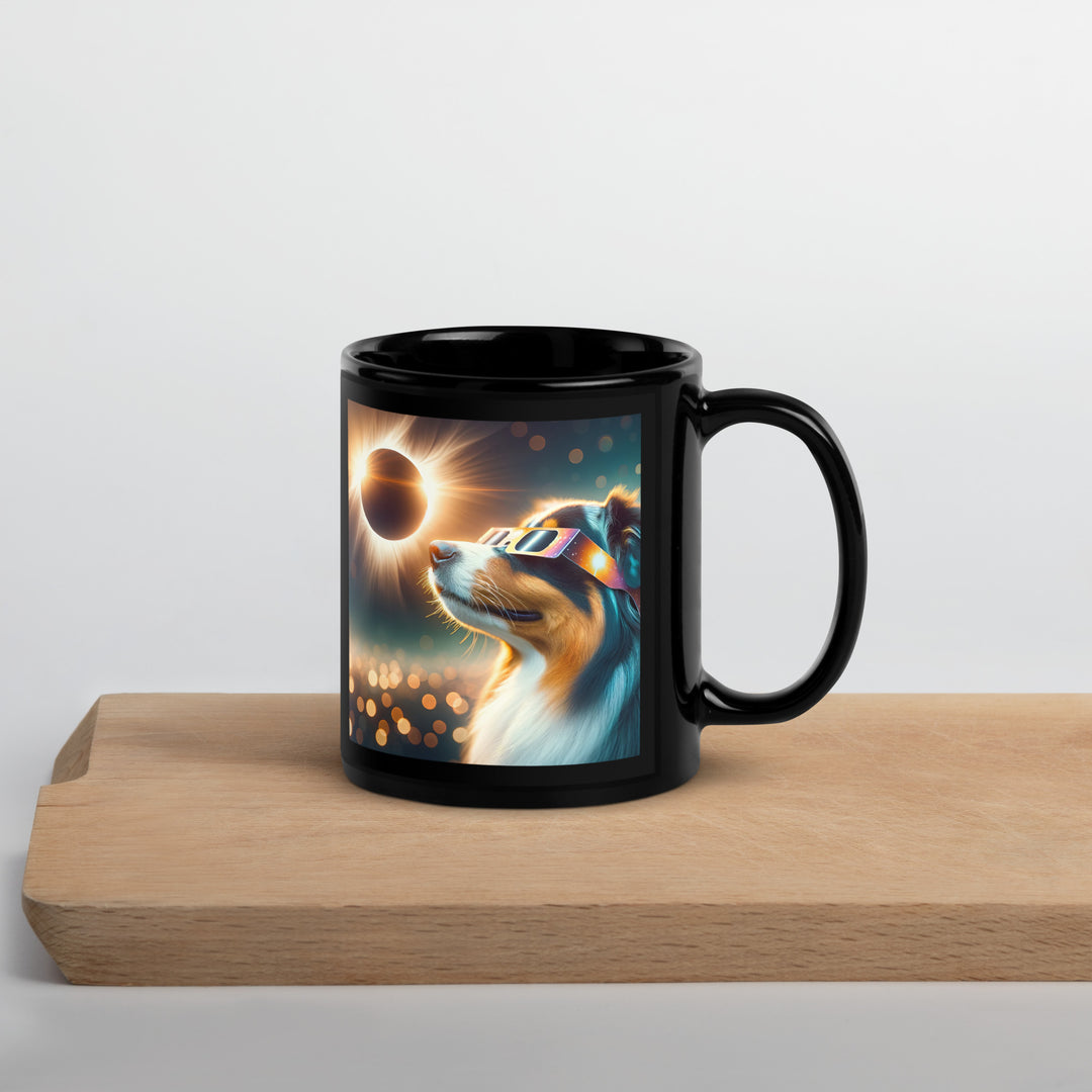 Australian Shepherd Eclipse- Black Glossy Mug v2