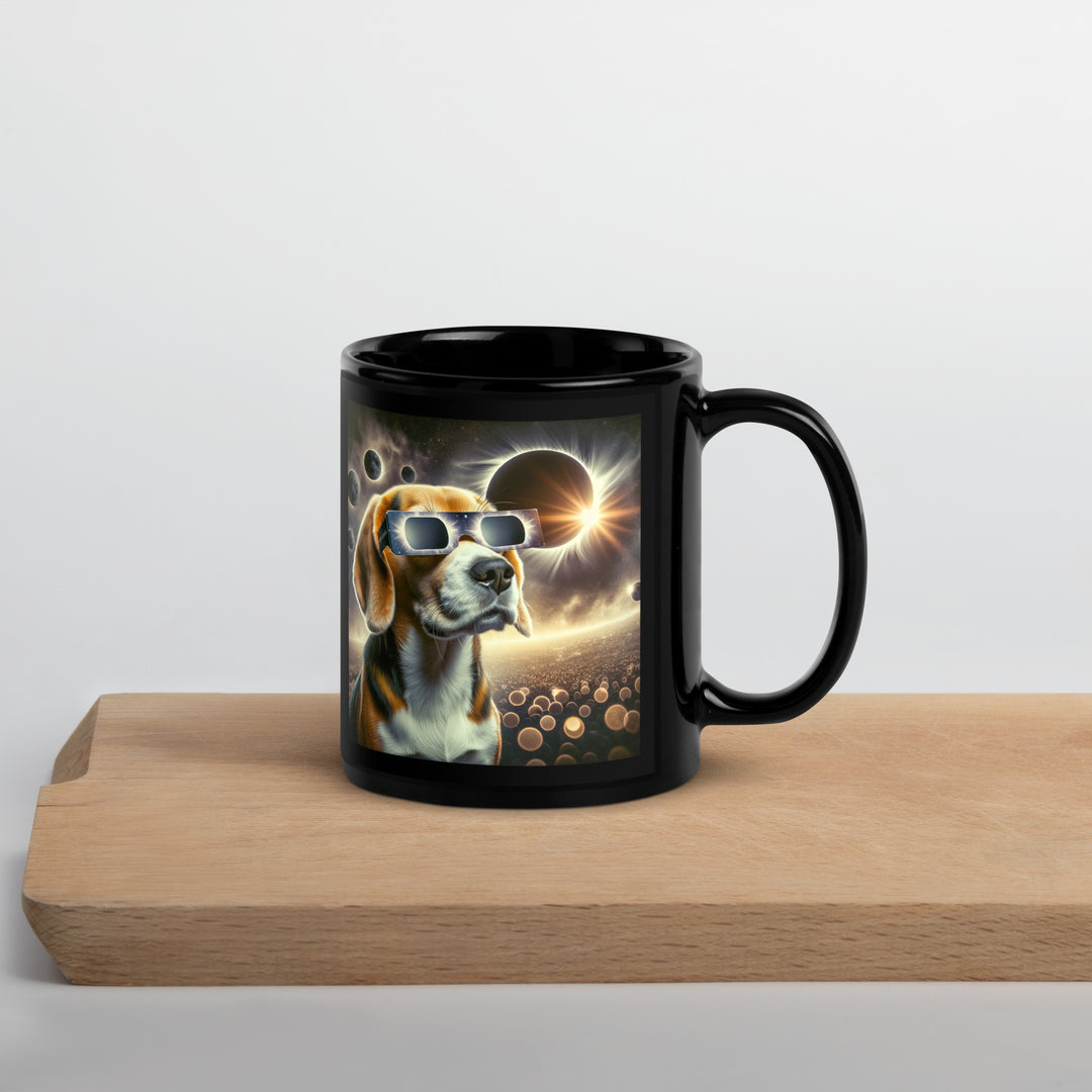Beagle Eclipse- Black Glossy Mug