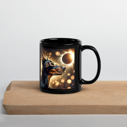 Doberman Pincher Eclipse- Black Glossy Mug v2