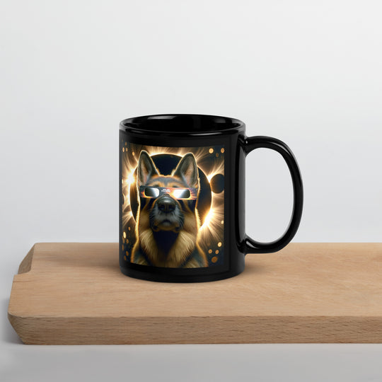 German Shepherd Eclipse- Black Glossy Mug