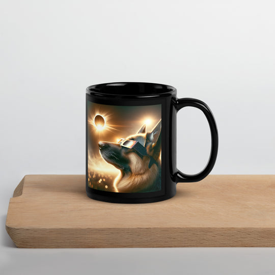 German Shepherd Eclipse- Black Glossy Mug v2