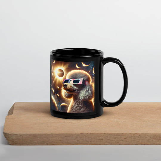 Poodle Eclipse- Black Glossy Mug