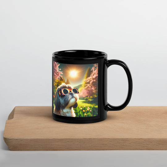 Shih Tzu Eclipse- Black Glossy Mug v2