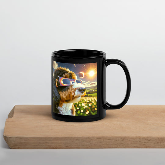 Bernedoodle Eclipse- Black Glossy Mug